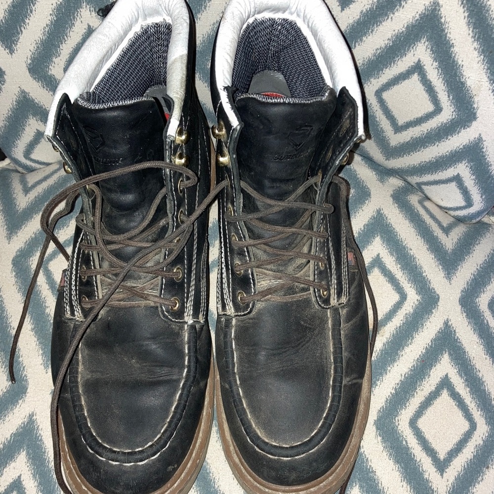 Sureway Men's‎ Black Leather Boots 13